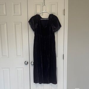 Madewell - Puff sleeve V neck midi dress